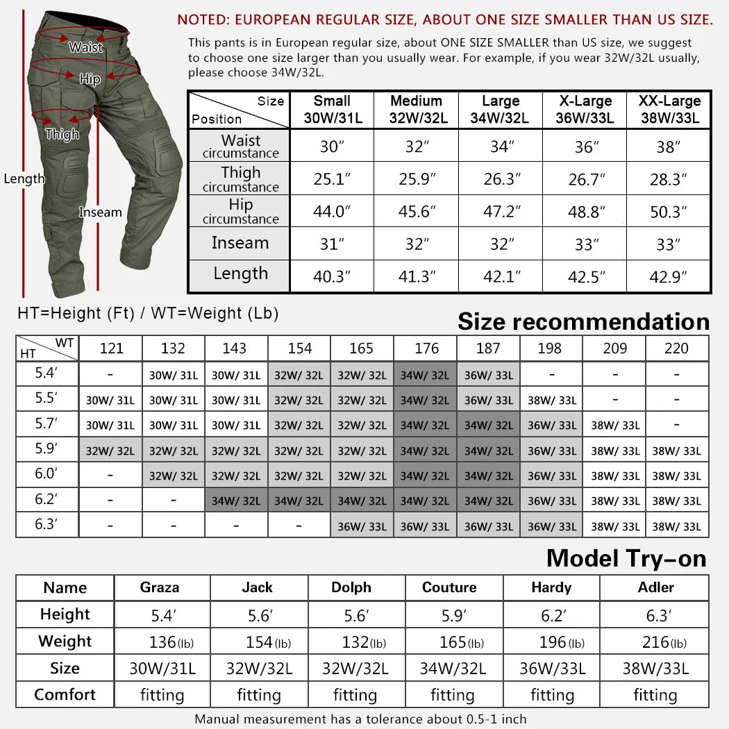 IDOGEAR G3 Combat Pants – Tactical Trousers with Knee Pads