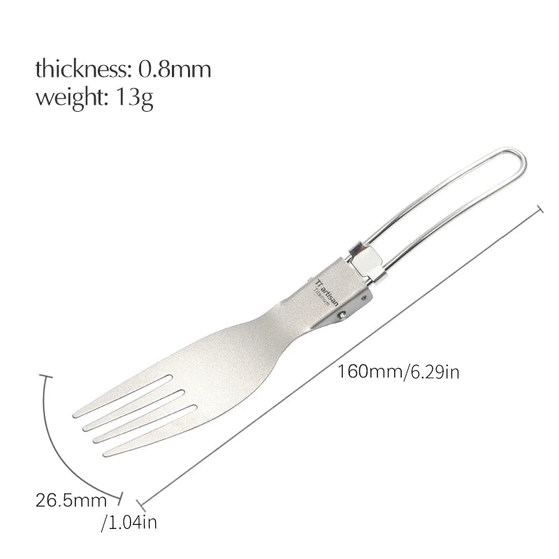 TIARTISAN Titanium Foldable Cutlery Set for Camping and Hiking