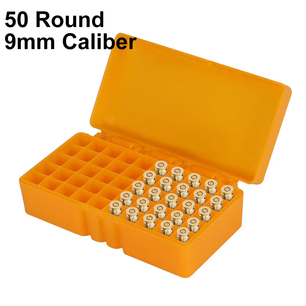 AIRSSON Bullet Box – 50/99 Round Ammo Storage Case for 9mm, .223/5.56mm, 7.62x39mm