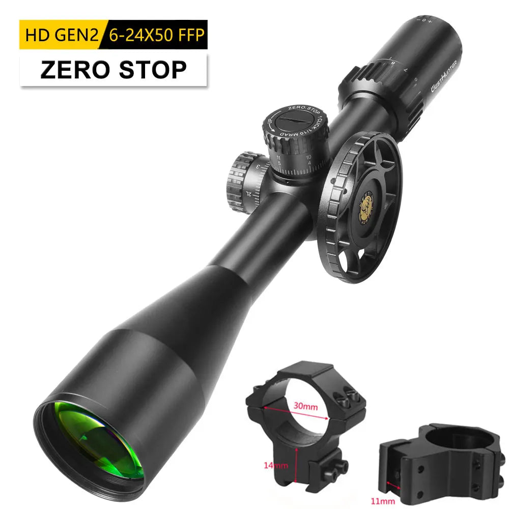 WESTHUNTER HD Gen2 6-24x50 FFP Riflescope – Long Range Scope with Zero Reset/Stop