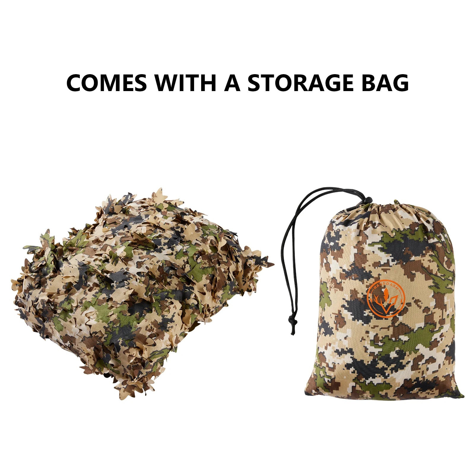 BASSDASH Camo Netting – Water Resistant Camouflage Mesh for Hunting & Outdoor Use