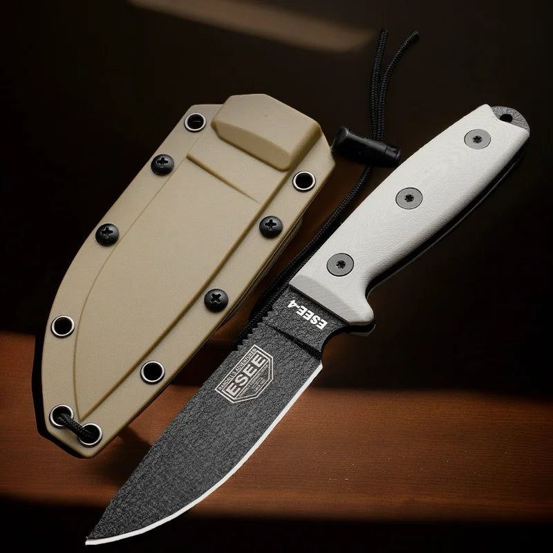 Fixed Blade Knife – G10 Handle & Kydex Sheath for Outdoor Survival & Hunting