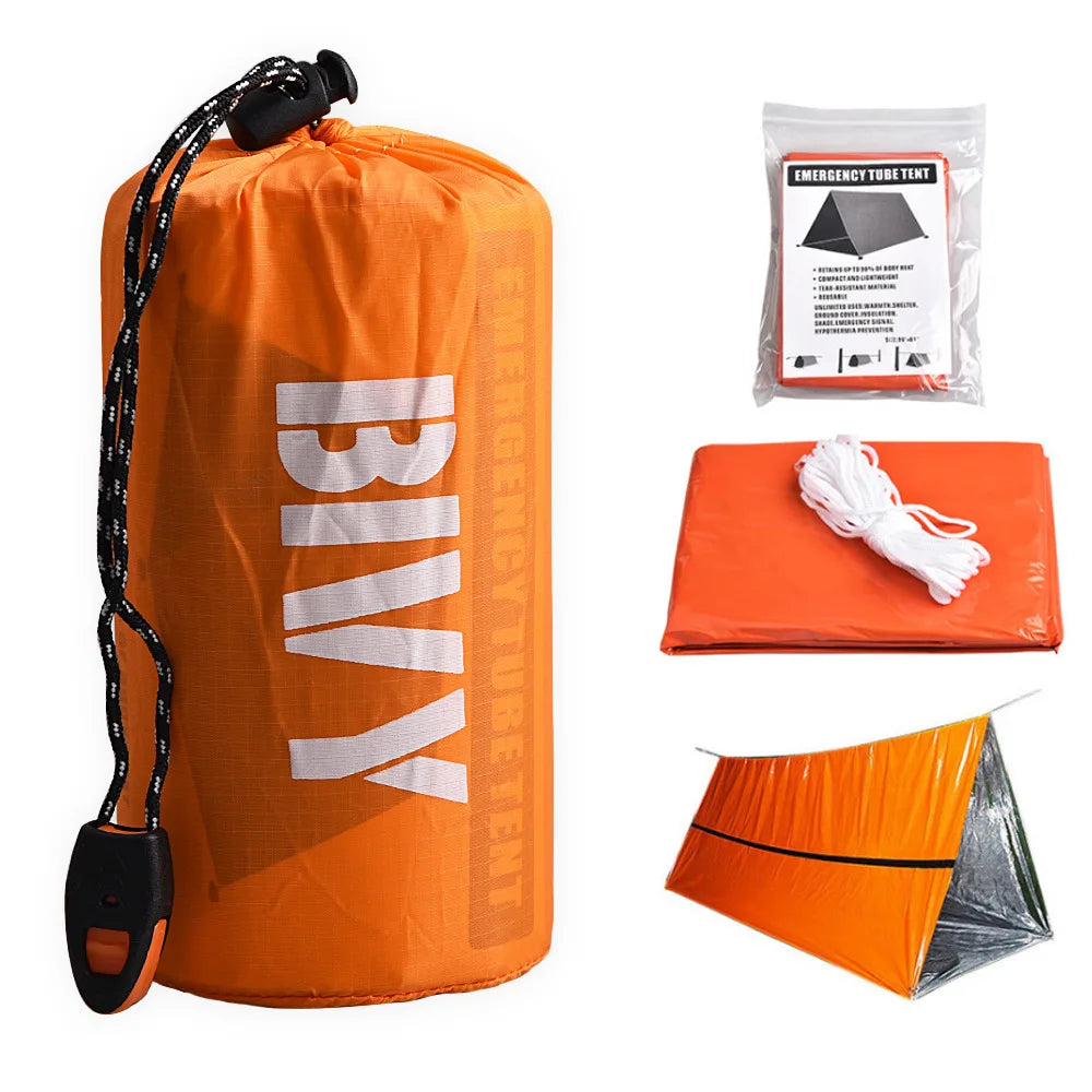 XIYEAR 2-Person Emergency Shelter Tube Tent with Thermal Blanket