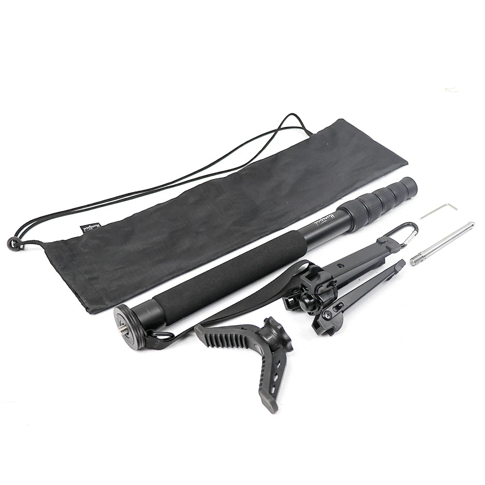 HUNTPAL Tactical Hunting Monopod – Adjustable Aluminium V Yoke Shooting Stick with Tripod Base