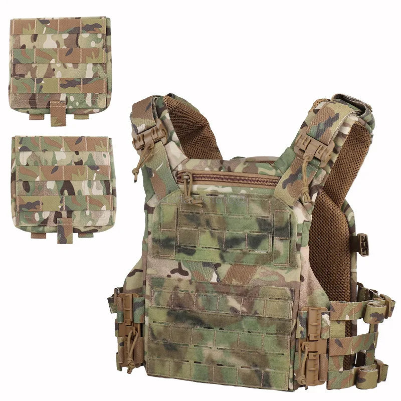 Outdoor Tactical Hunting Vest – K19 MOLLE Plate Carrier with Quick Release, Combat Training