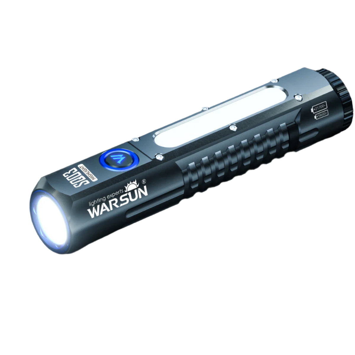 WARSUN SQ03 2000 Lumen Torch USB-C Rechargeable Tactical Flashlight with COB Side Light and Magnet