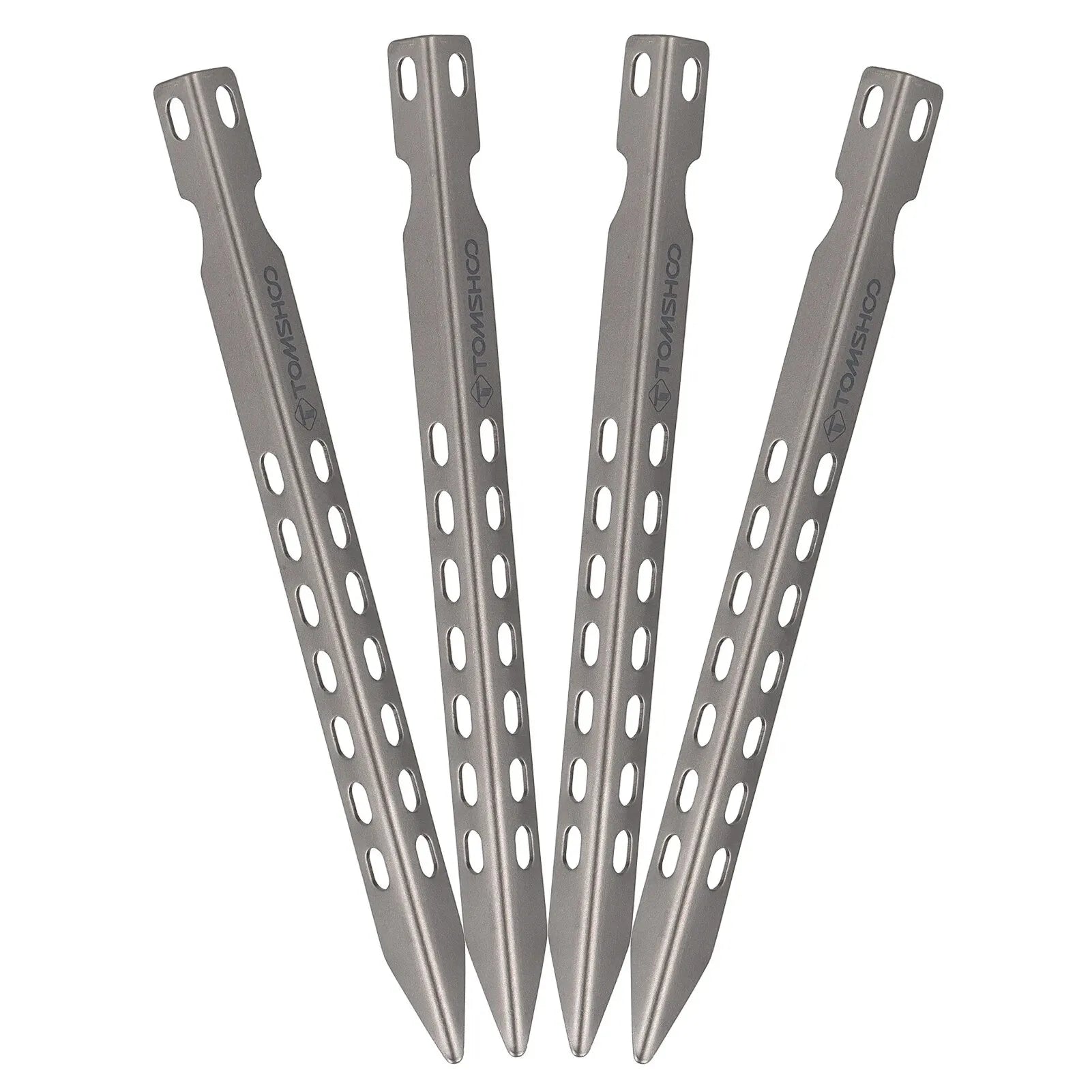 TOMSHOO Ultralight Titanium Tent Pegs – 4/6 Pack Windproof Camping Stakes