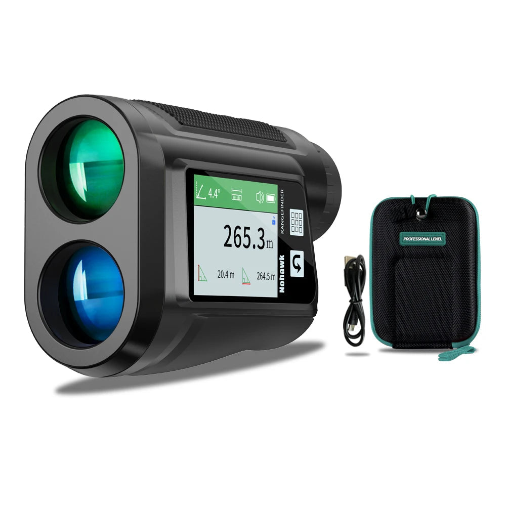 NOHAWK 600M 1000Y Golf Laser Rangefinder – Slope Compensation & Multifunctional Distance Meter