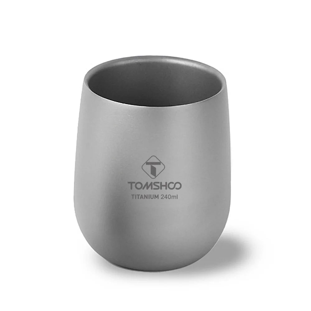 TOMSHOO Titanium Double-Wall Cup – Insulated Drink Cup for Camping & Travel