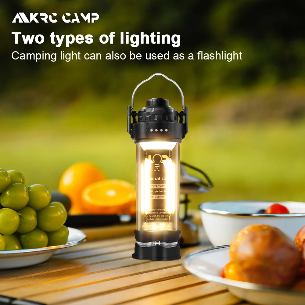 RUNHUI 3000mAh Retro Camping Lantern – Waterproof Tent Light with Stepless Dimming