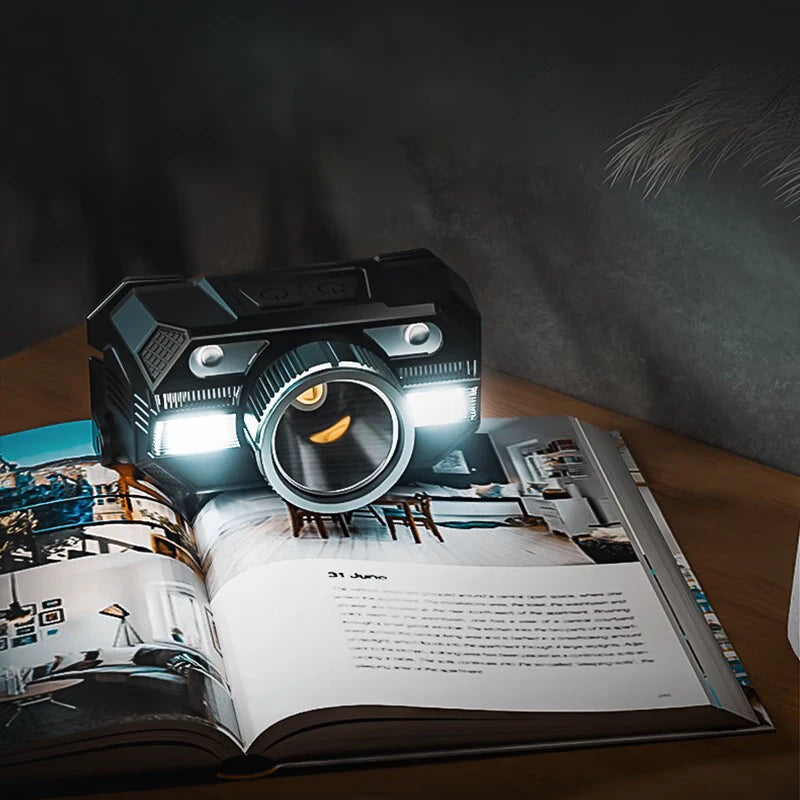 WARSUN WD09 800 Lumen Zoomable USB-C Rechargeable LED Headlamp with COB Side Light