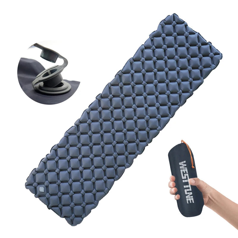 WESTTUNE Ultralight Inflatable Camping Mattress – Portable Air Cushion for Hiking & Travel