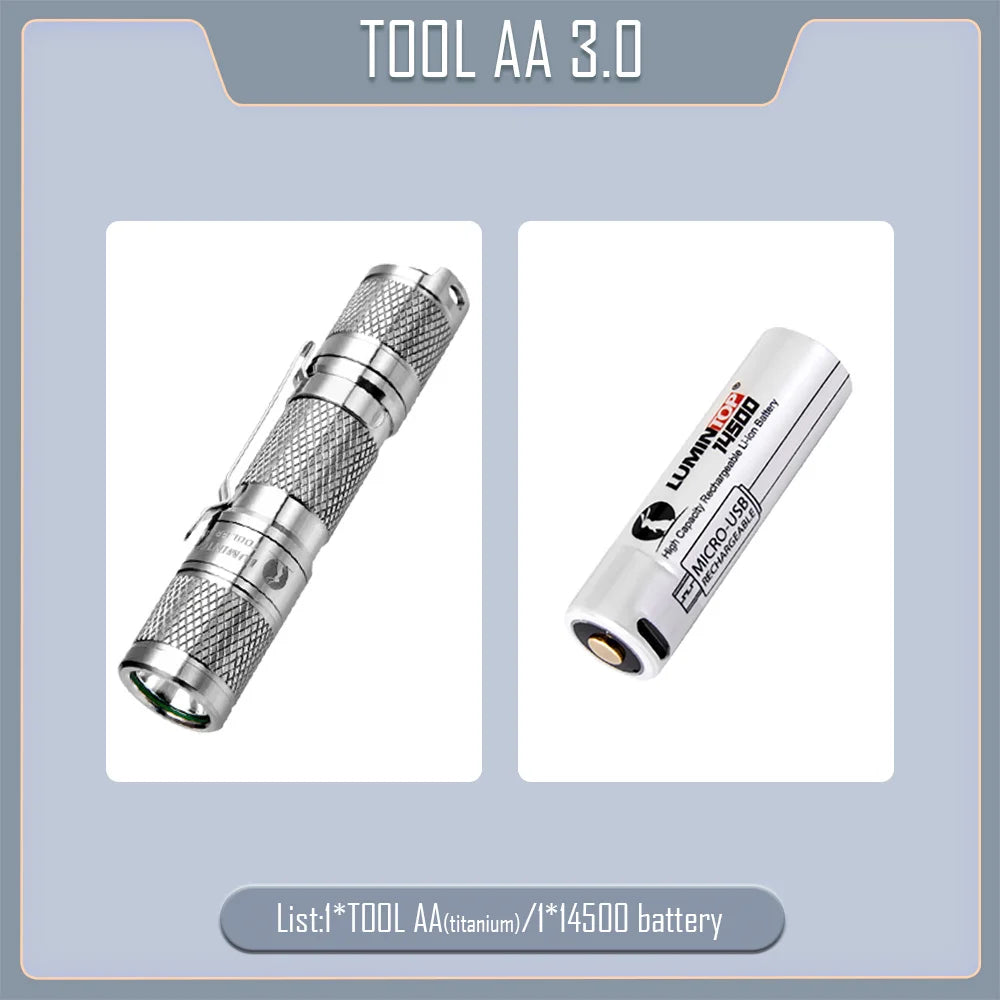 LUMINTOP TOOL AA 3.0 Titanium Flashlight – 900 Lumen Rechargeable EDC Torch for Outdoor Use