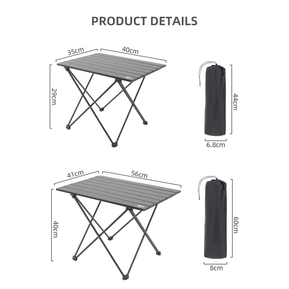 TARKA Outdoor Camping Folding Table – Portable Aluminium Desk for Picnic, BBQ & Travel