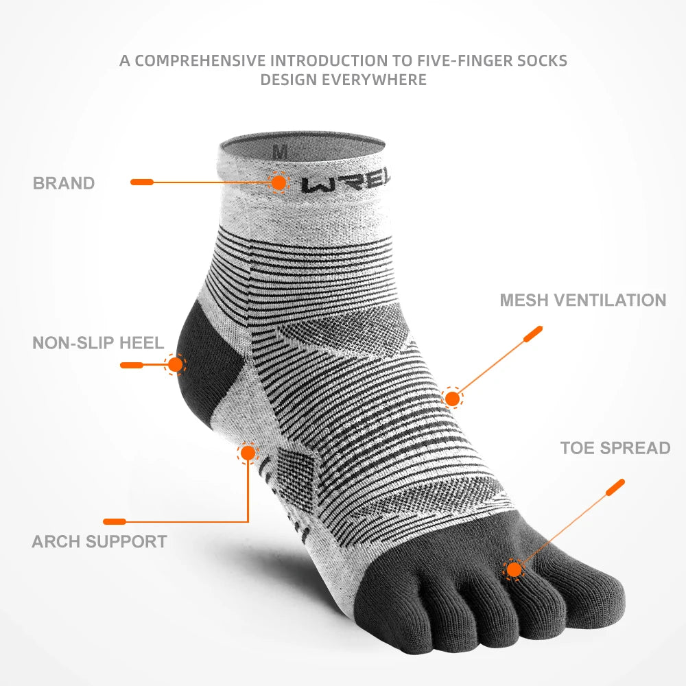 WRELS Coolmax Five-Toe Sports Socks – Breathable & Shock-Absorbing