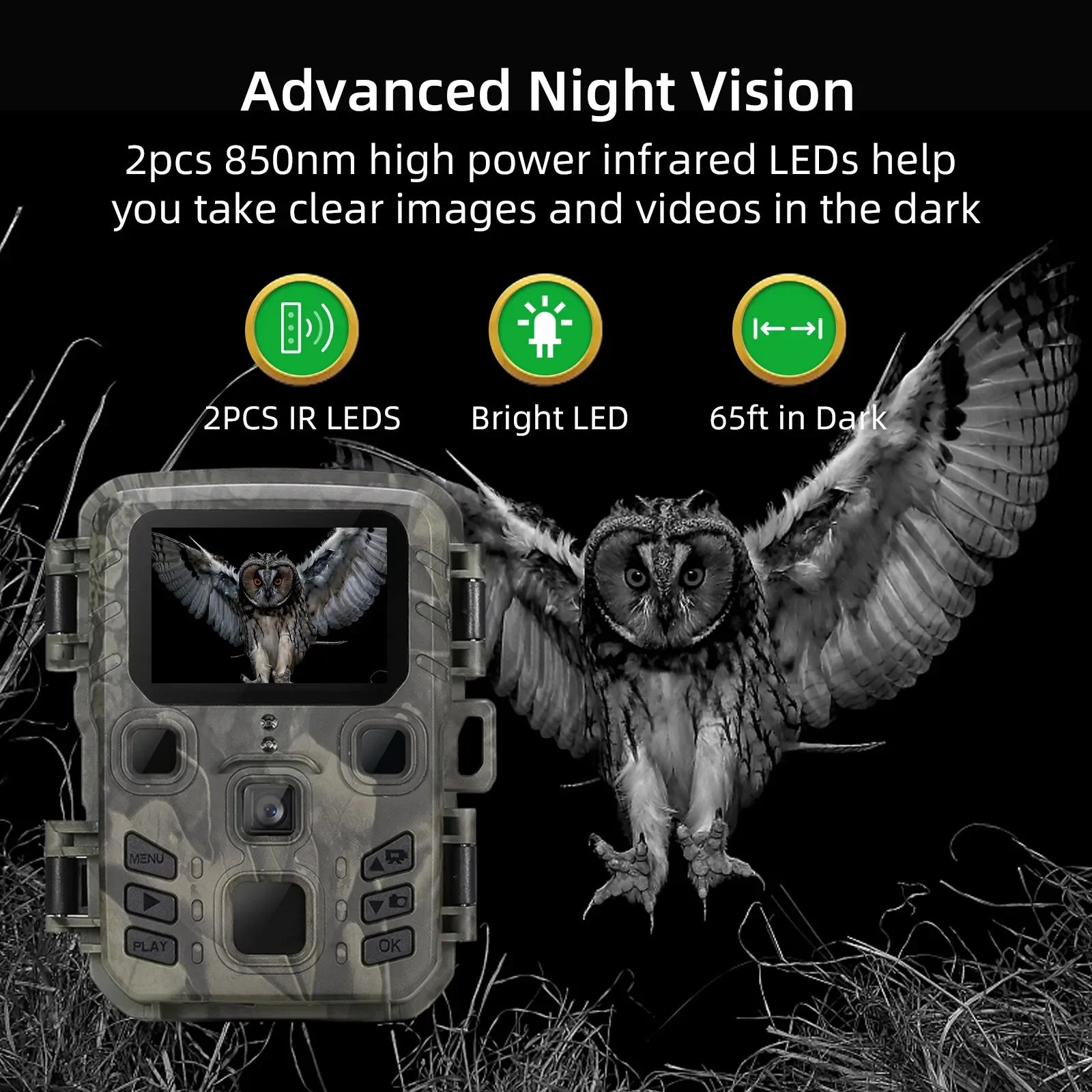 Mini301 Compact Waterproof Trail Camera with Night Vision & Fast Trigger