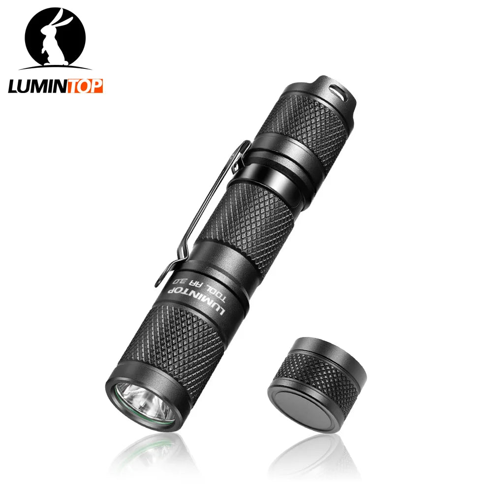 v TOOL AA 3.0 Black EDC Flashlight - 900 Lumen Keychain Torch with AA/14500 Compatibility