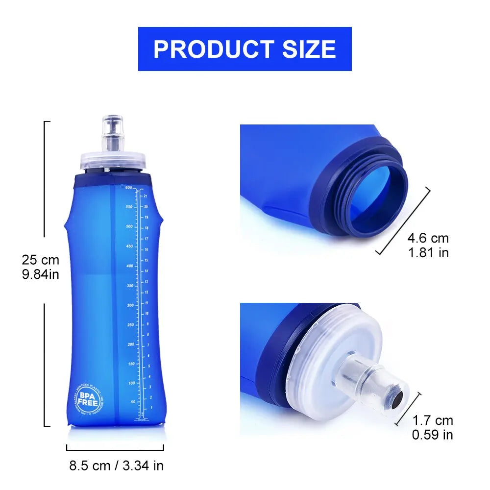WIDESEA 600ml Soft Water Bottle – Lightweight Folding Hydration Flask for Outdoor Sports
