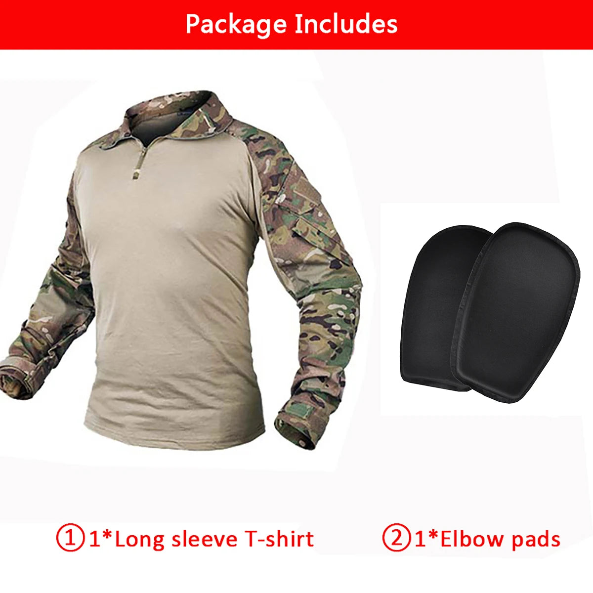 HAN WILD Combat Uniform +Pads Safari Tactical Pants Sport Climbing Uniform Camo Shirt Combat Shirts Hunting Clothes Men Camping