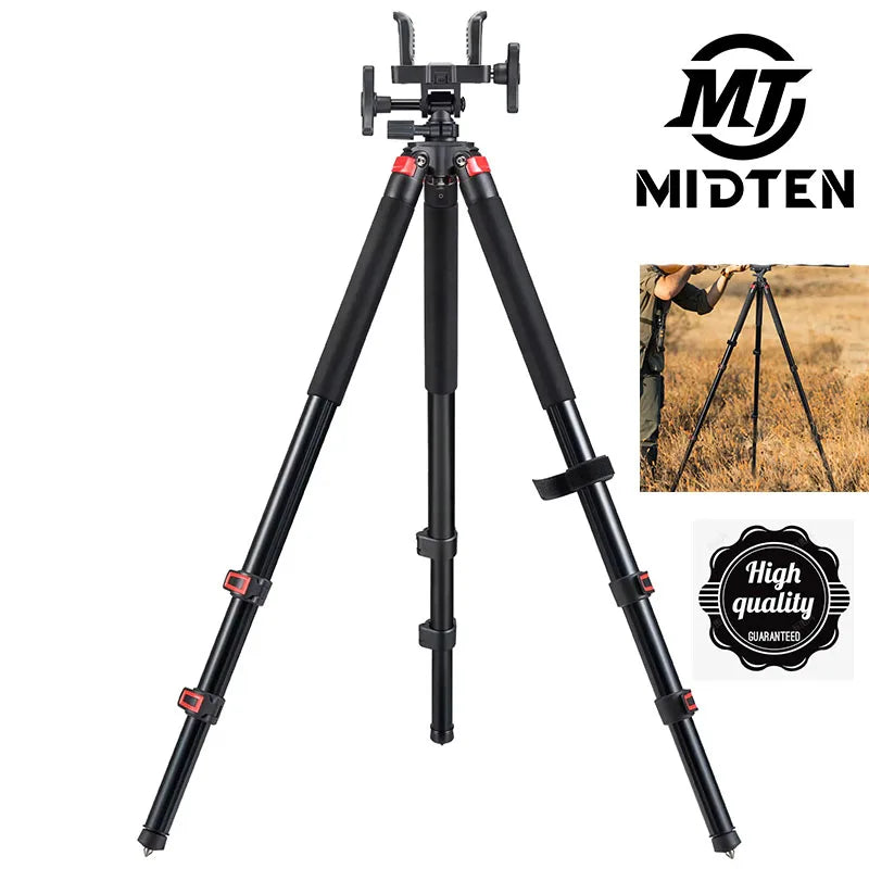 MIDTEN Hunting Rest with Sturdy Aluminium Frame, Adjustable Legs, Hands-Free Stability for Outdoors