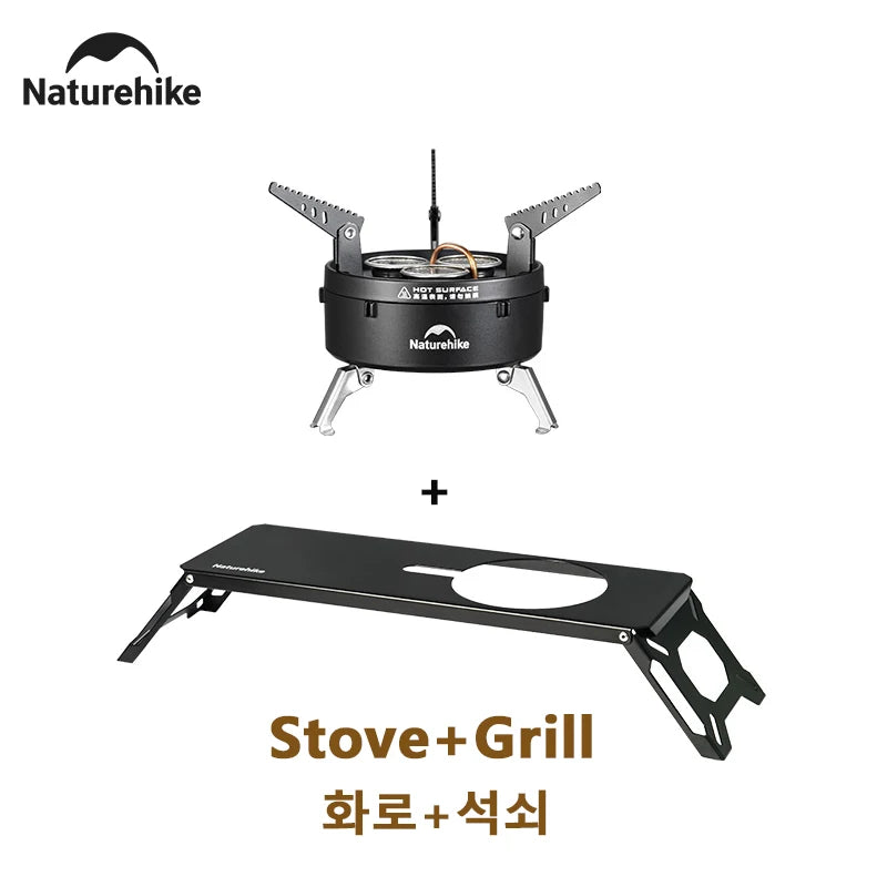 NATUREHIKE IGT Burner – Portable Three-Head Gas Stove for Camping & Outdoor Cooking