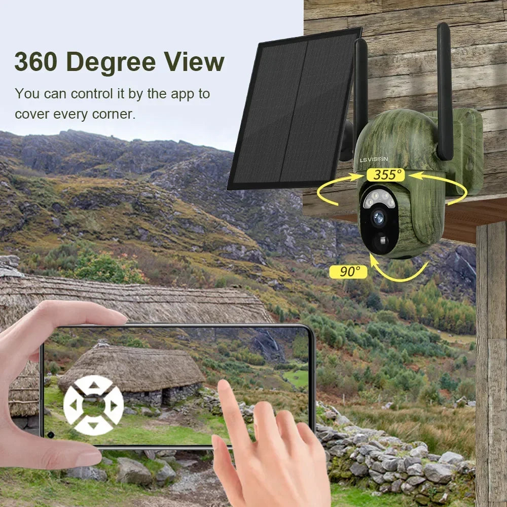 LS VISION 4MP 4G Solar Security Camera – Wireless Outdoor CCTV with 2-Way Talk and Night Vision