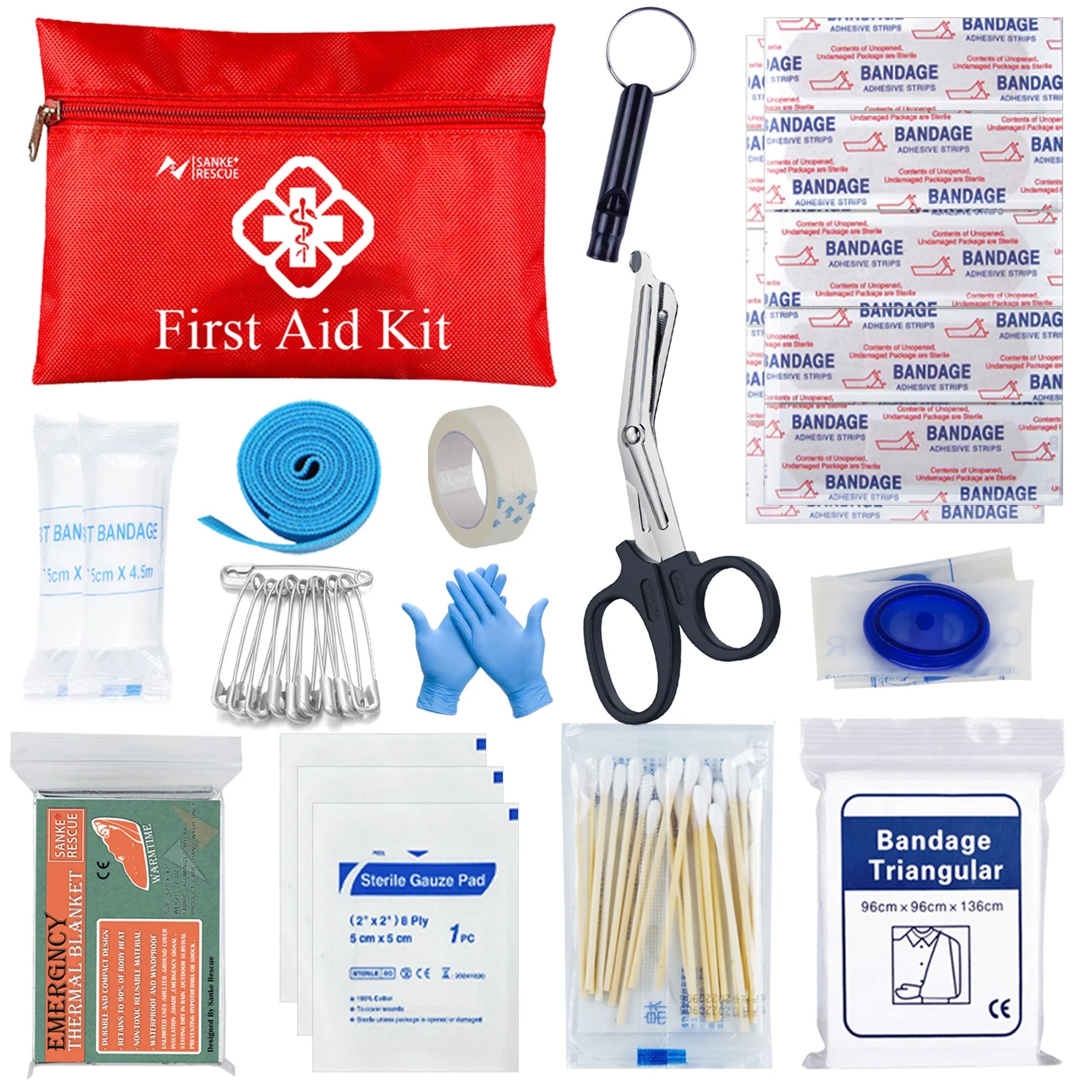 Tactical First Aid Kit for Car, Camping, and Survival with Molle Bag