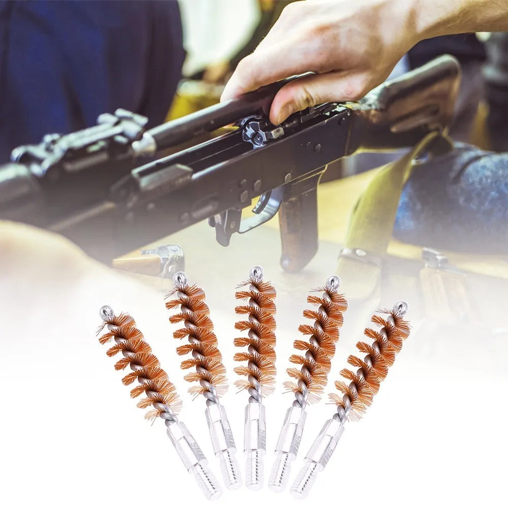 5Pcs Gun Cleaning Brush Head Kit – 9mm, 5.56mm, 7.62mm, .45Cal, .40Cal, 12GA Bronze Brushes