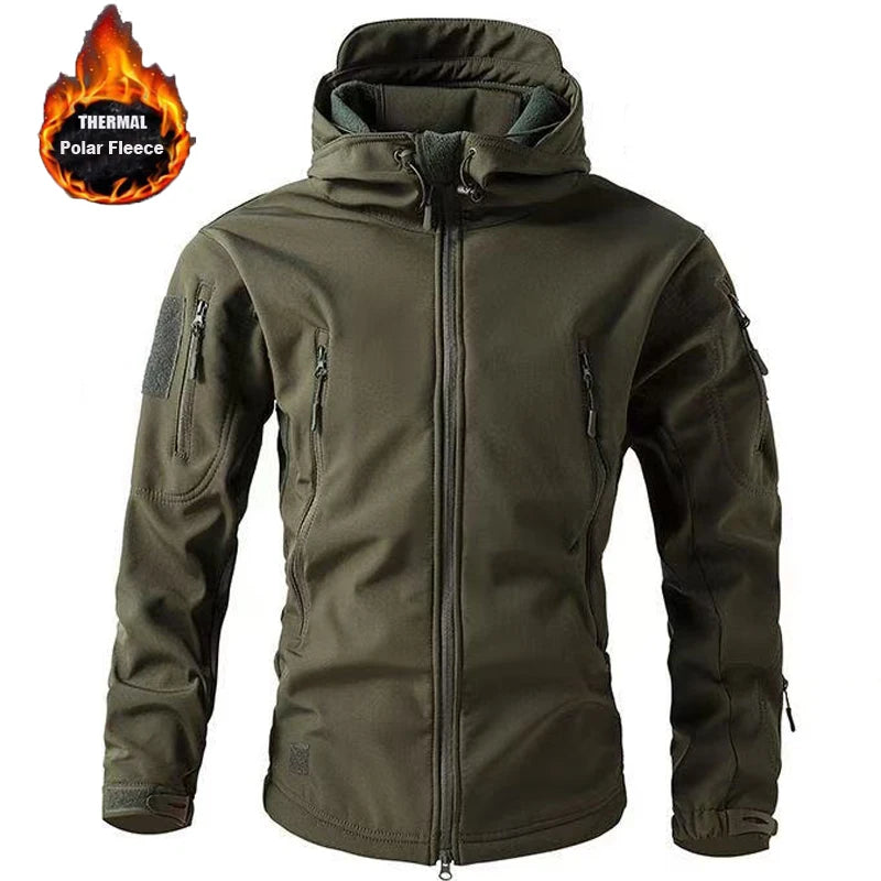 MAZEROUT Men's Tactical Fleece Softshell Jacket Waterproof