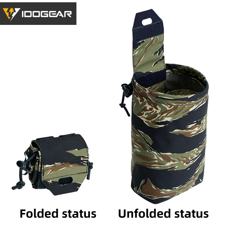 IDOGEAR Tactical Foldable Dump Pouch – MOLLE-Compatible Mini Drop Pouch for Hunting & Outdoor Use
