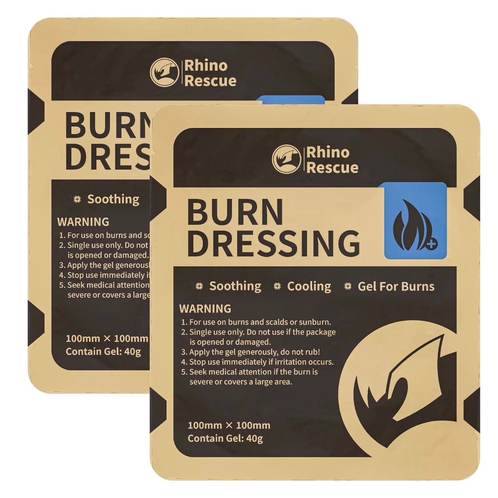 RHINO RESCUE Transparent Hydrogel Wound Dressing – Burn Gel for Emergency Burn Care