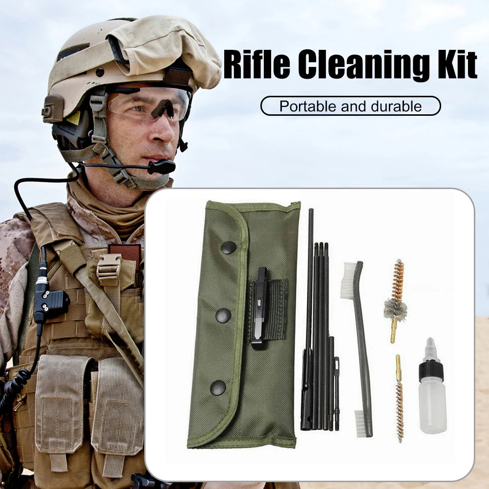 10-Piece Rifle & Pistol Cleaning Kit – .22 Cal, 5.56mm, .223, 22LR Gun Cleaner for Hunting & Airsoft