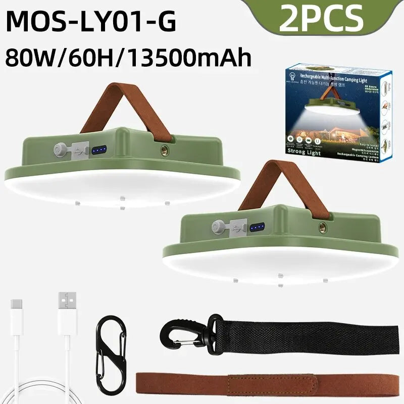 MOSLIGHTING LY01 - 2000 Lumen Rechargeable Camping Lantern with Magnetic Base & 13500mAh Battery