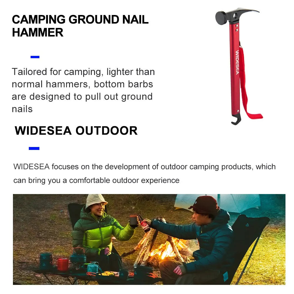 WIDESEA Camping Hammer Stainless Steel Tent Peg Mallet