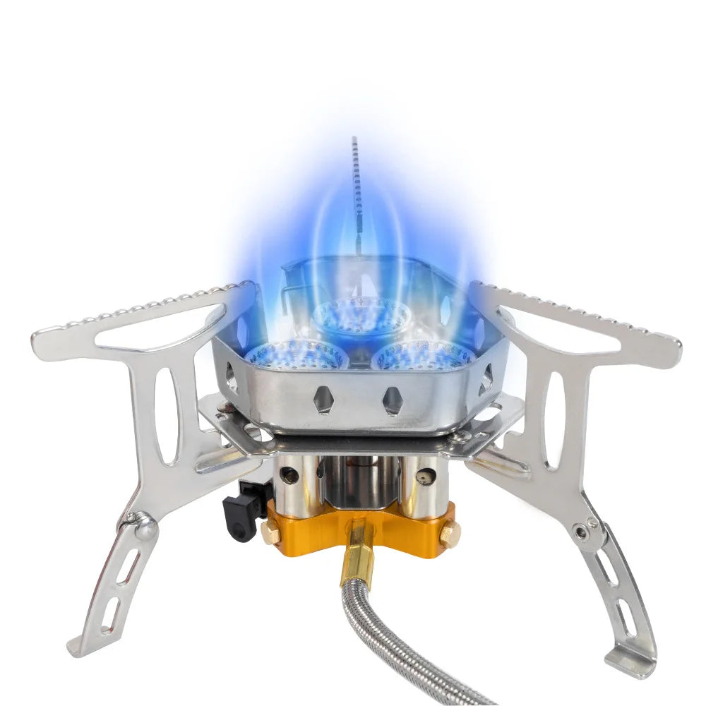 TARKA 3 Heads Gas Stove – Folding 5800W Camping Burner for Outdoor Cooking & BBQ