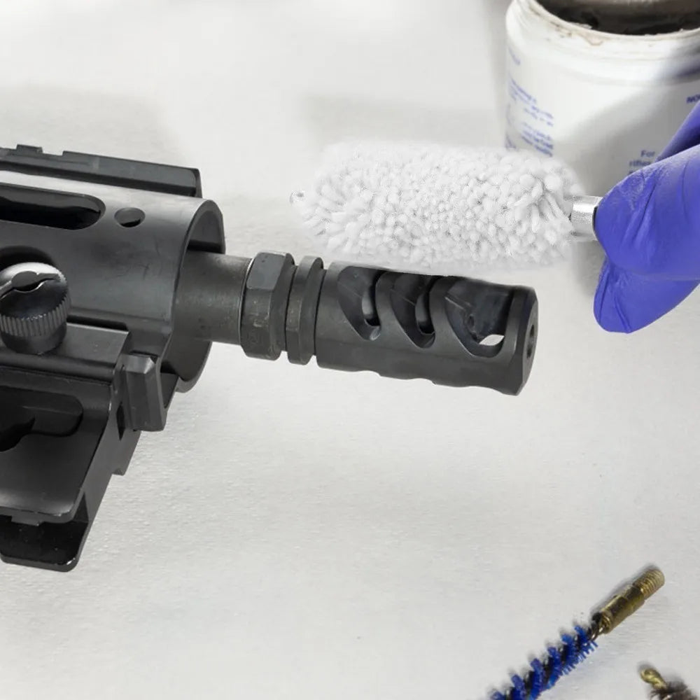 5Pcs Gun Cleaning Brush Head Kit – 9mm, .30/.300/.308cal, .22cal, .45cal, 12GA Cotton Mop Brushes
