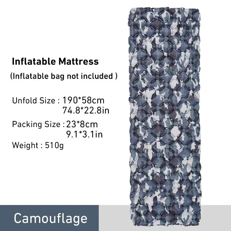 WEST TUNE Camping Sleeping Pad Ultralight Inflatable Mattress for Outdoor Use