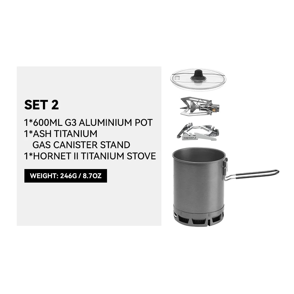 FIRE MAPLE Petrel Ultralight Cooking System - Complete Stove & Pot Set for NZ Hunting