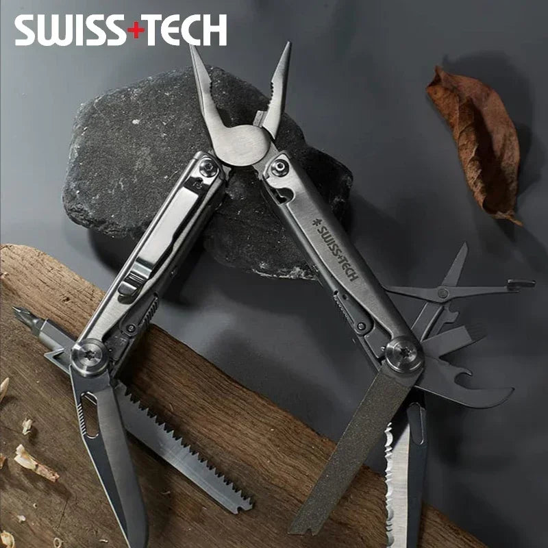SWISS TECH 18-in-1 Multitool Folding Pliers Pocket Knife