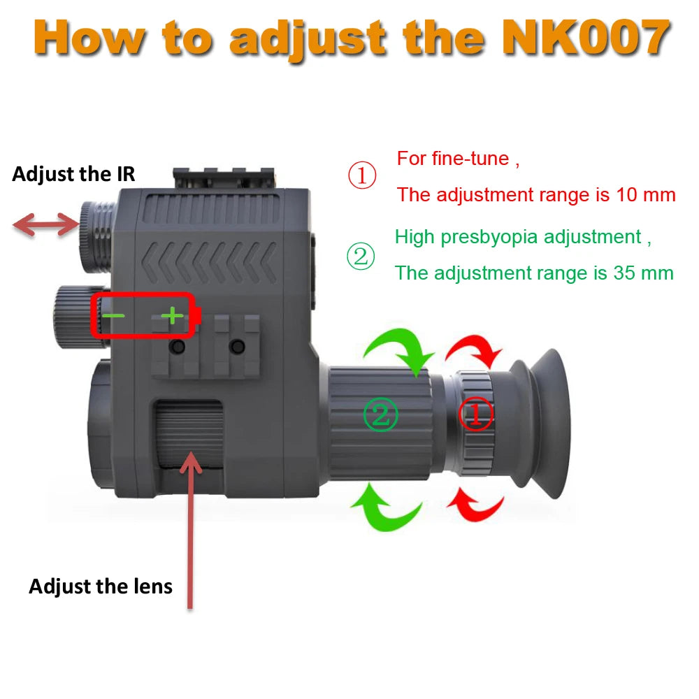 MEGAOREI Digital Night Vision Scope Monocular – 200-400M Range with Infrared Camera