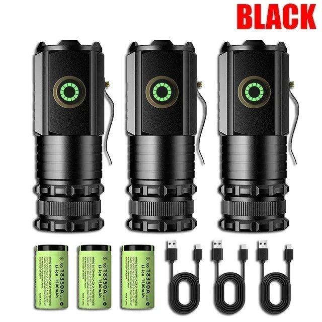 KDULIT 2000LM Mini EDC LED Flashlight – USB Rechargeable Keychain Torch for Camping & Hiking