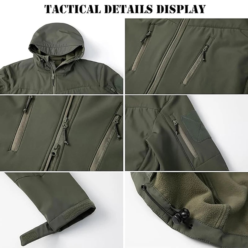 REFIRE GEAR Men's Waterproof Softshell Tactical Jacket - Fleece-Lined Hunting Windbreaker for NZ Conditions