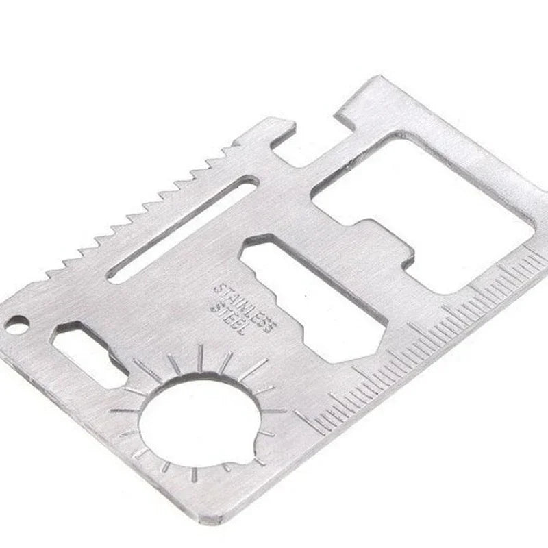 11-in-1 Outdoor Multifunction Pocket Tool – Stainless Steel Survival Card