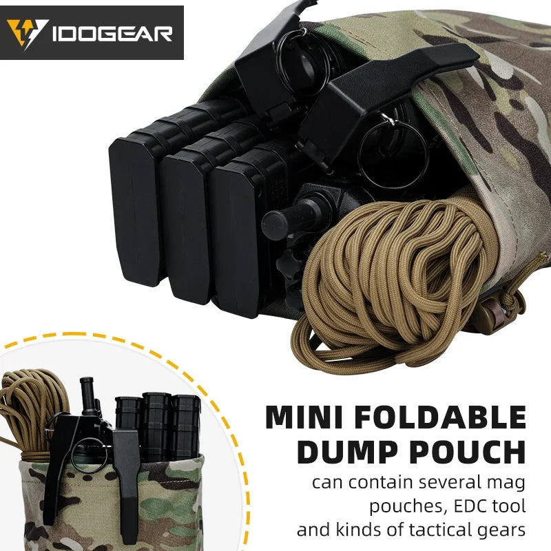 IDOGEAR Tactical Foldable Dump Pouch – MOLLE-Compatible Mini Drop Pouch for Hunting & Outdoor Use