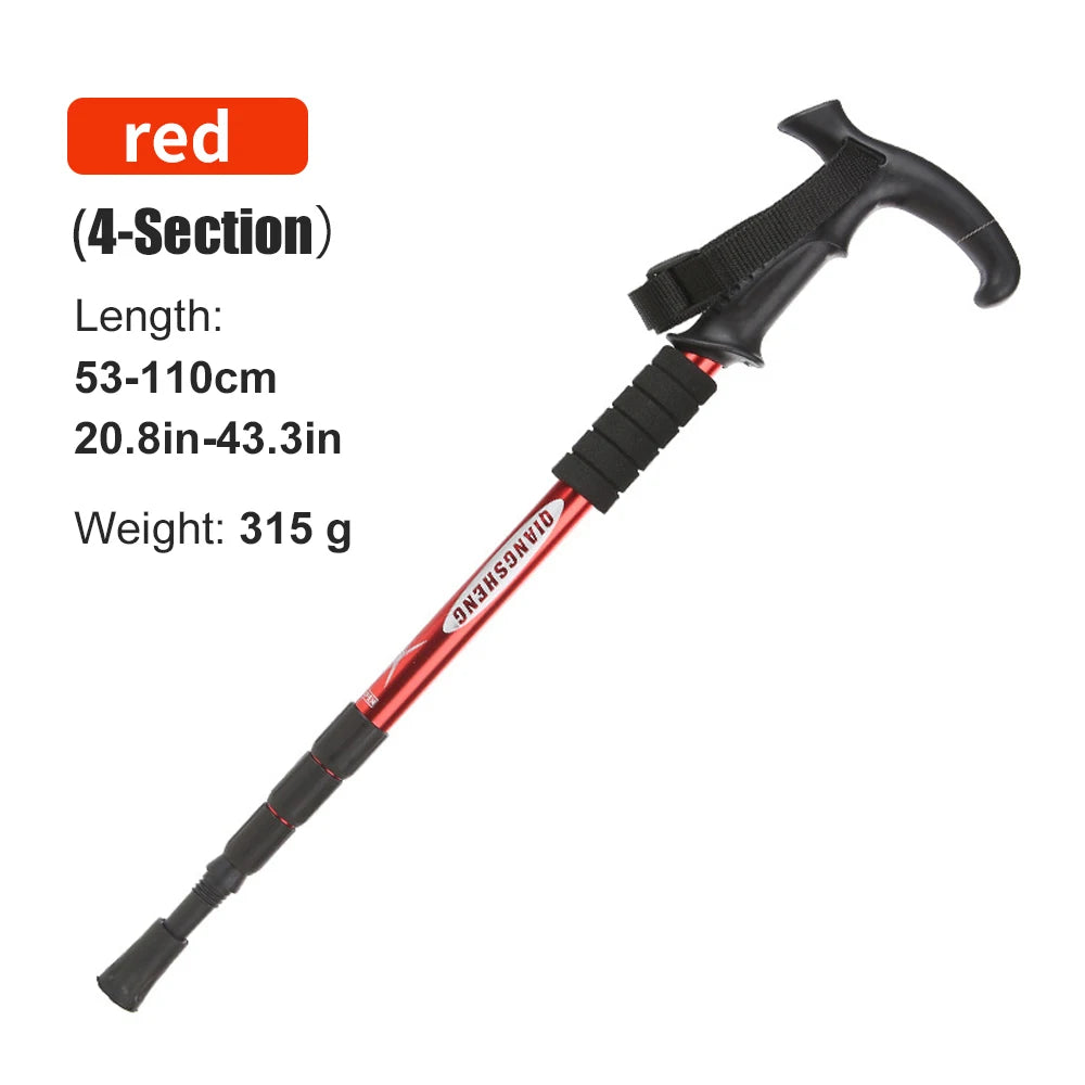 WESTTUNE 4-Section Folding Trekking Pole – Lightweight Telescopic Hiking & Climbing Stick