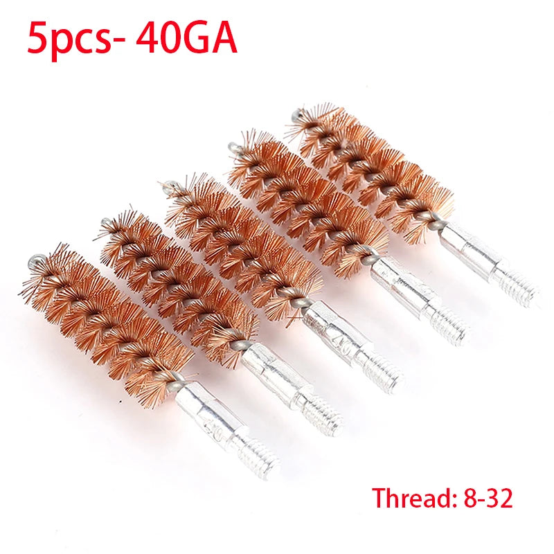 5Pcs Gun Cleaning Brush Head Kit – 9mm, 5.56mm, 7.62mm, .45Cal, .40Cal, 12GA Bronze Brushes