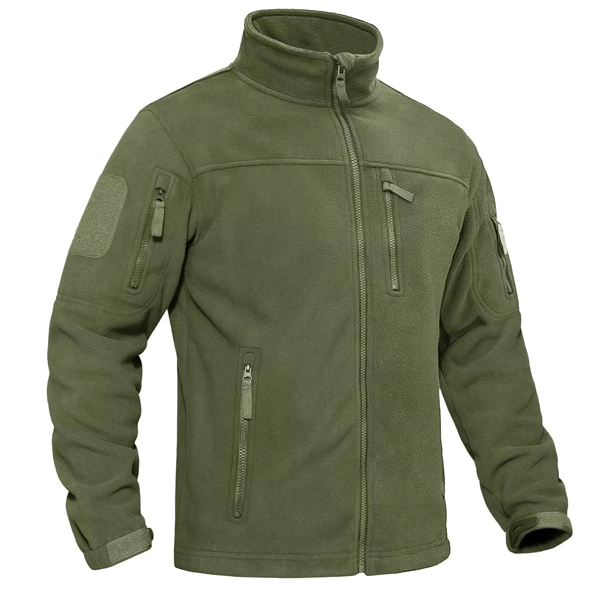 TACVASEN Men's Fleece Jacket - Windproof Full Zip Coat with Multiple Pockets for Outdoor Adventures