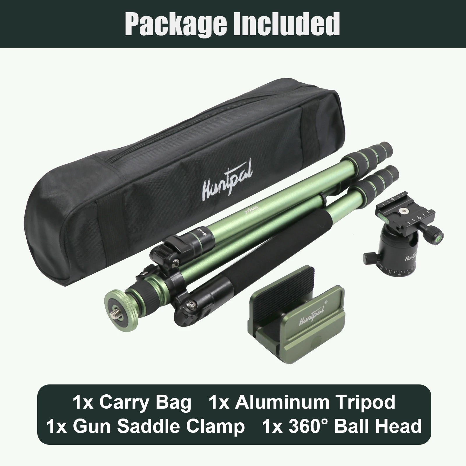 HUNTPAL Adjustable Rifle Clamp Tripod – Aluminium Shooting Rest with 360° Ball Head