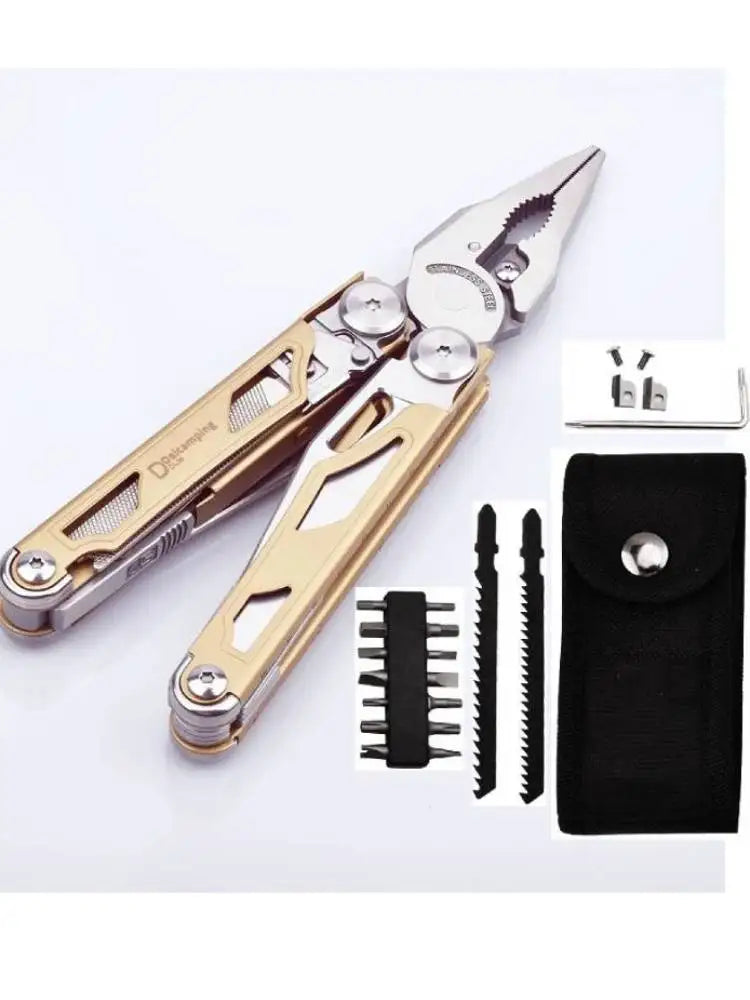 DAICAMPING DL30 Multitool with Folding Knife, Scissors, Pliers, and Survival Gear for Outdoors