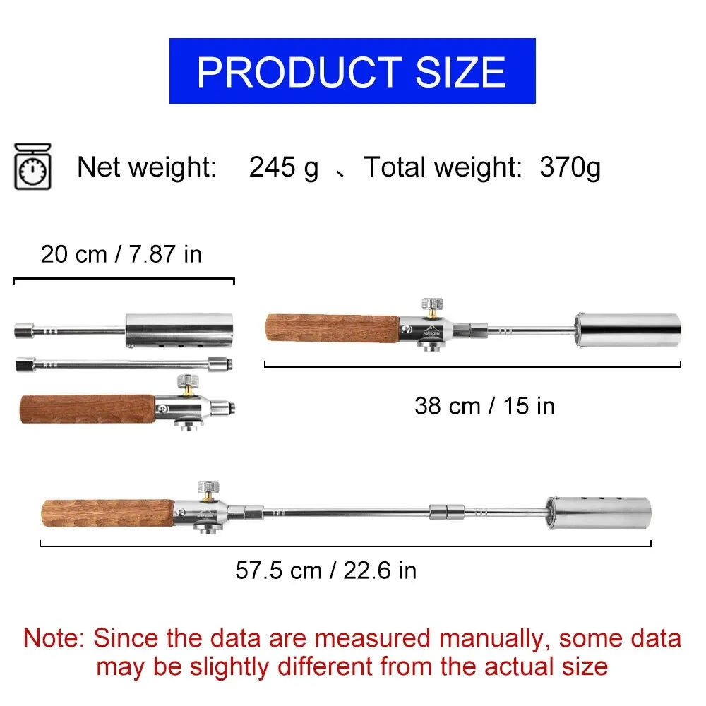 WIDESEA Long Flame Camping Igniter – Portable Wooden Handle Torch for Outdoor Cooking and BBQ